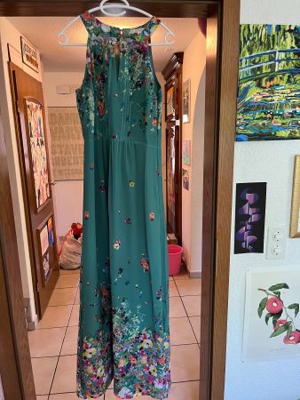 Robe longue vert fleurs Uttam Boutique 40 tbe