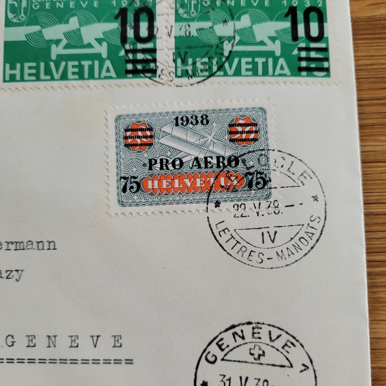Tutti i francobolli: Luftpost Le Locle 1938 Genève – Usato da Biel/Bienne venduto da Destockweb 1