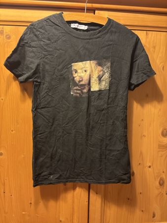 T-shirt noir avec imprimé Adolescent, taille S/36