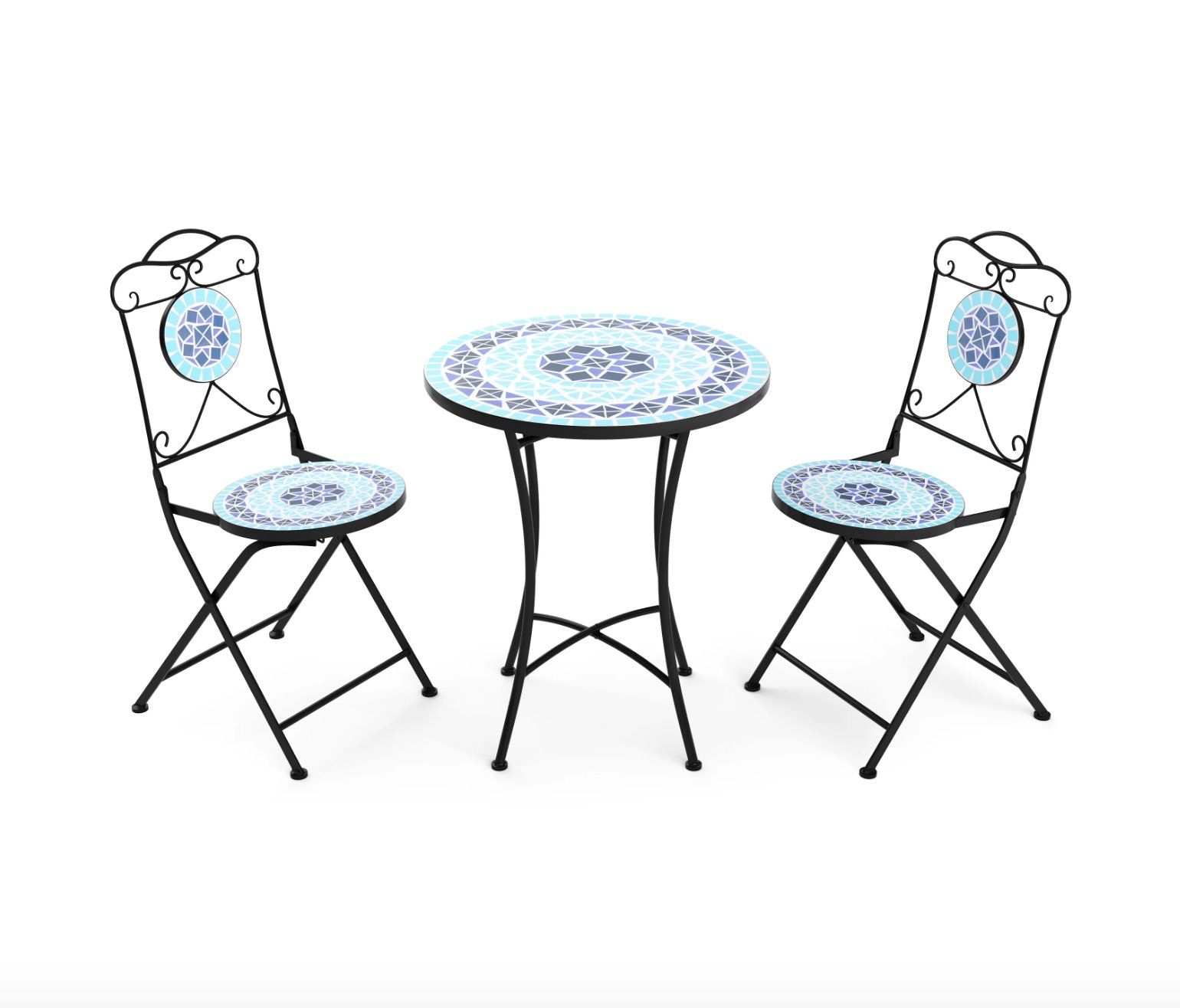 Tavoli: Bistroset MOSAIK 3-teilig blau - Gratis Versand – Nuovo e nell'imballaggio originale da Kleinwangen venduto da meinwarenkorb.ch