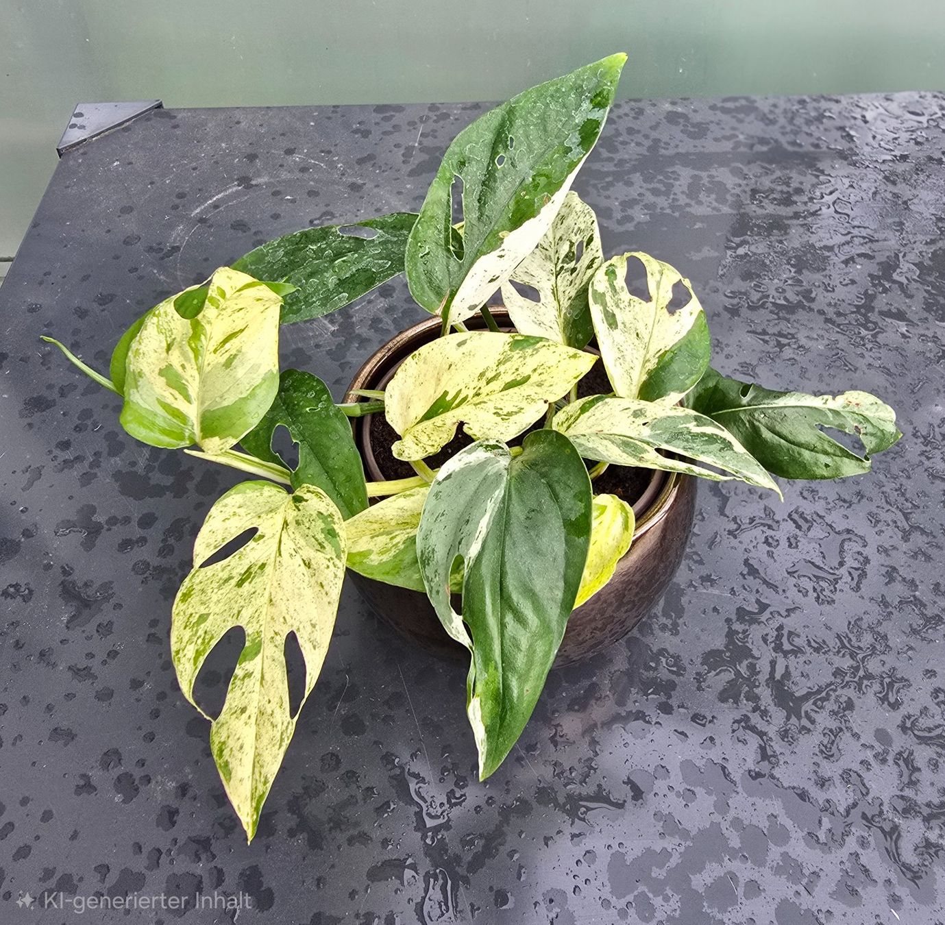 Pflanzen & Samen: Hübsche Epipremnum 'Marble' Variegata Inkl. Übertopf – Gebraucht aus Aarburg von Glitzerschein 2