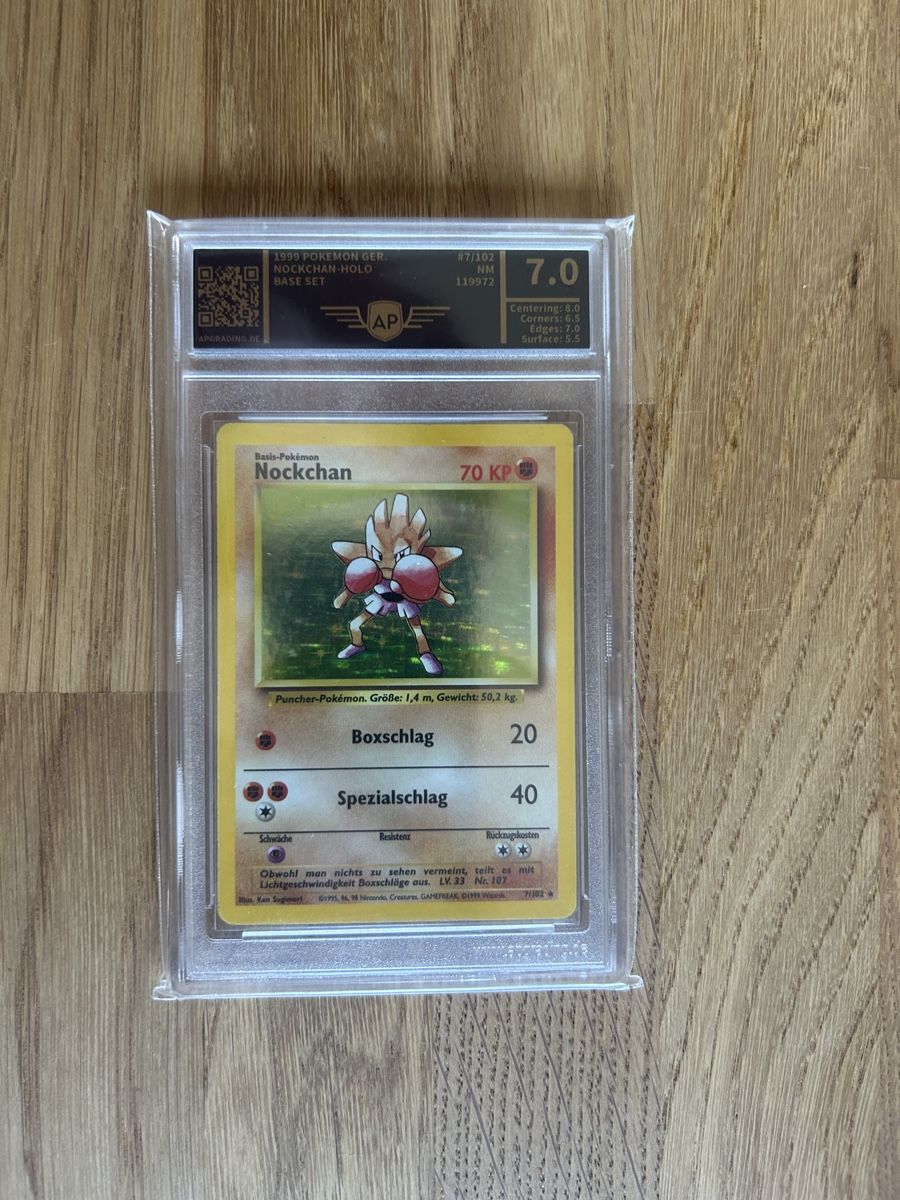 Pokémon Sammelbilder & Trading cards: Pokemon Nockchan Base Set Holo APGrading 7 – Gebraucht aus Kestenholz von Norvik