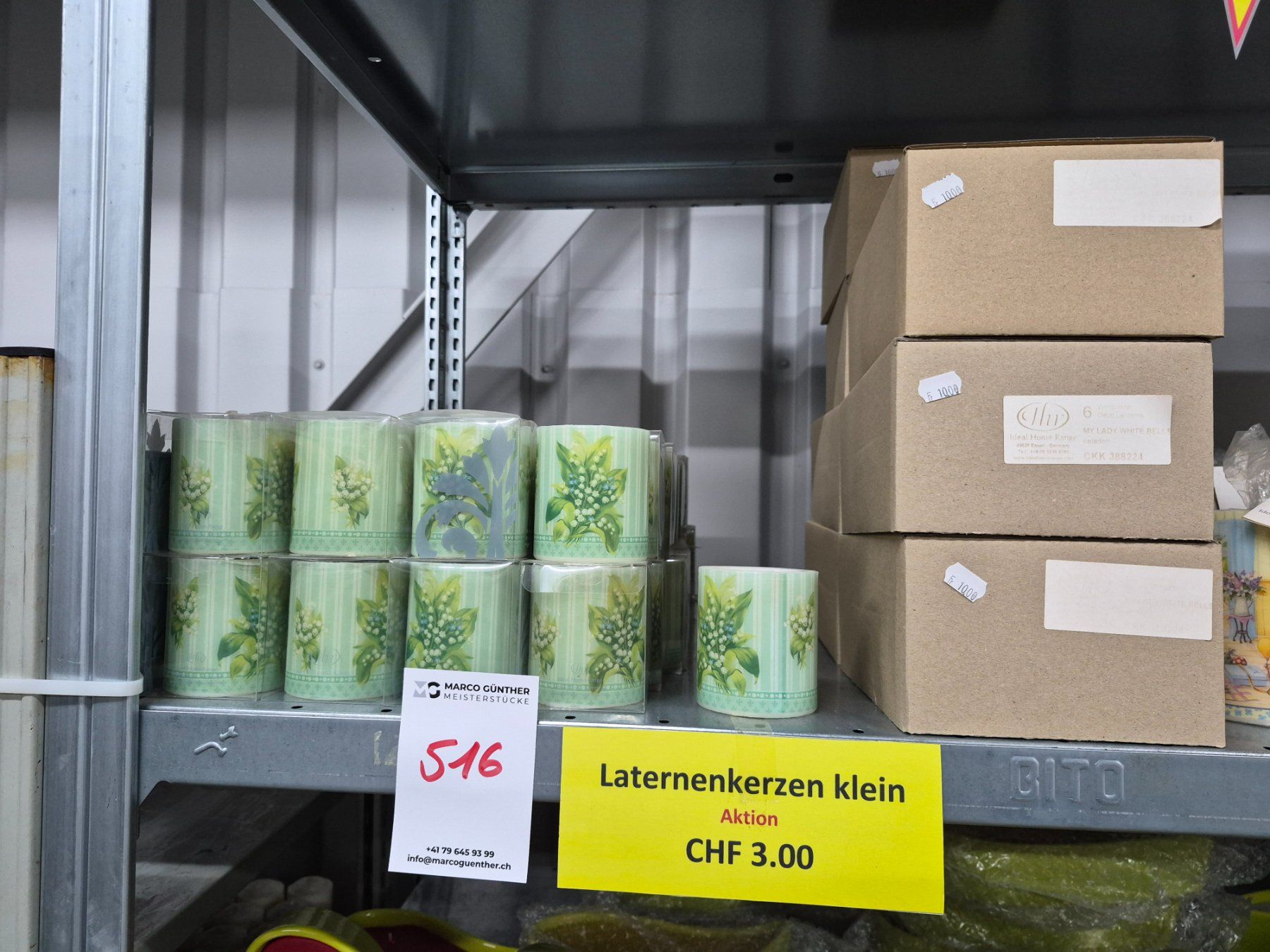 Candele: 516 Posten Laternenkerzen aus Liquidation – Nuovo (secondo la descrizione) da Derendingen venduto da Meisterstuecke