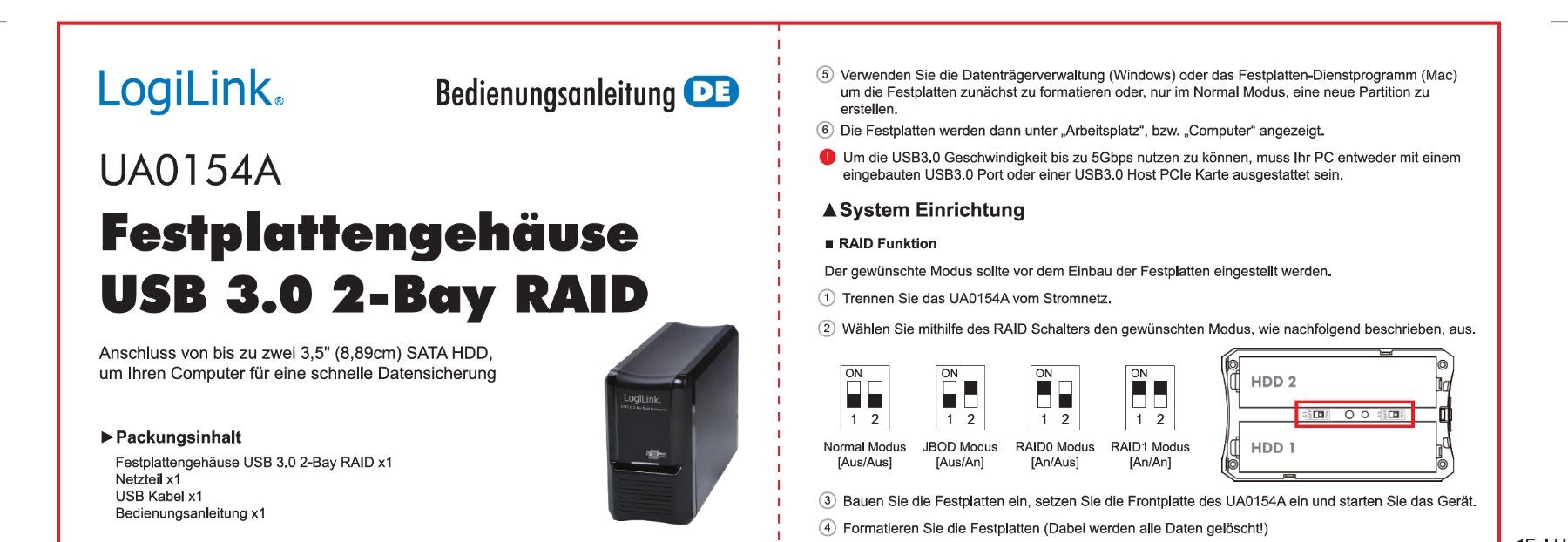 Dischi rigidi: LogiLink USB 3.0 2-Bay RAID Gehäuse mit 2× 4 TB Harddisk – Usato da Ebikon venduto da Fredieluz 4