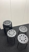 8 Hocker stapelbar Schwarz matt