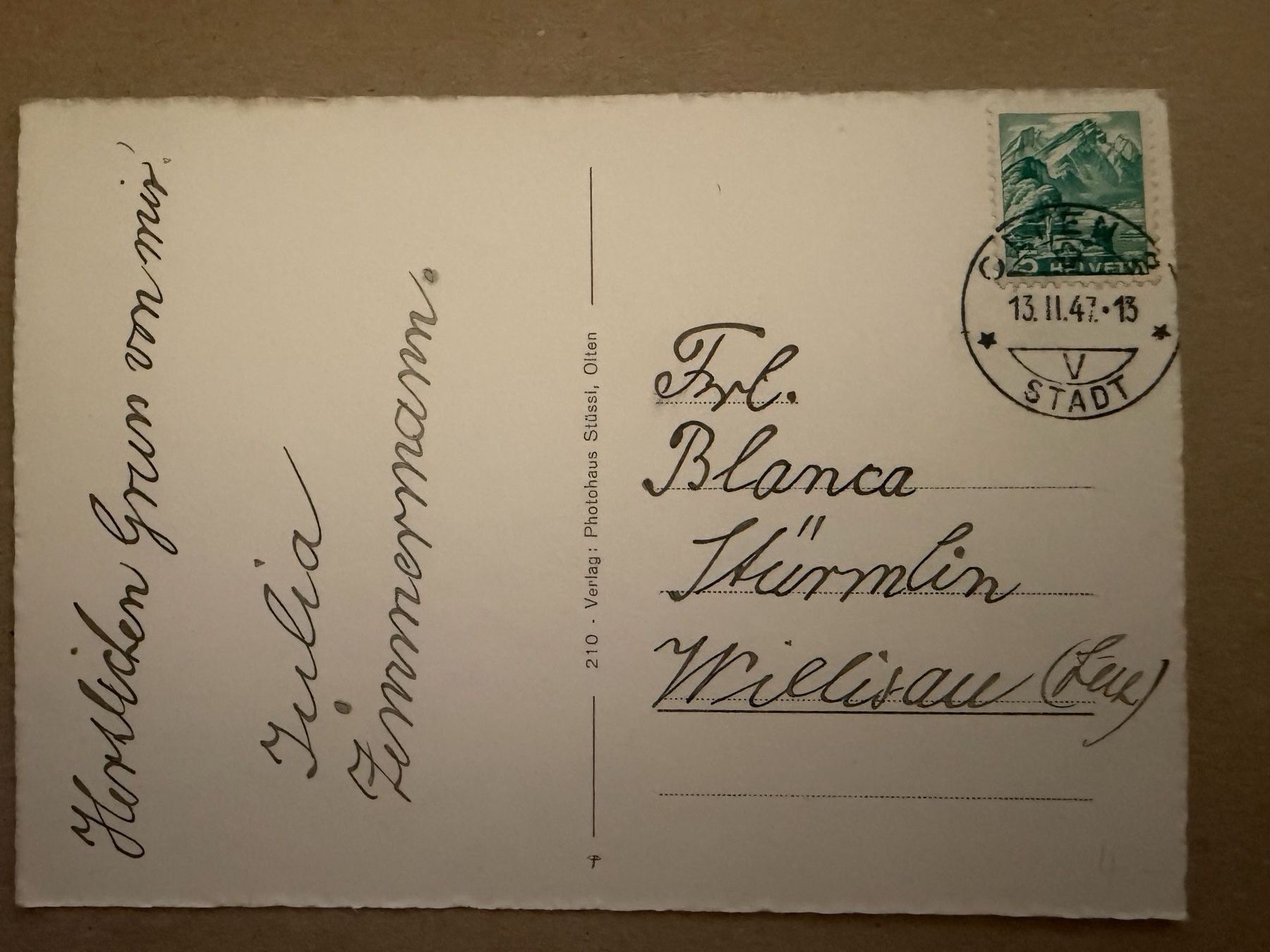Cartoline postali: OLTEN - Ansichtskarte – Usato da Tegerfelden venduto da siebenmacky 1