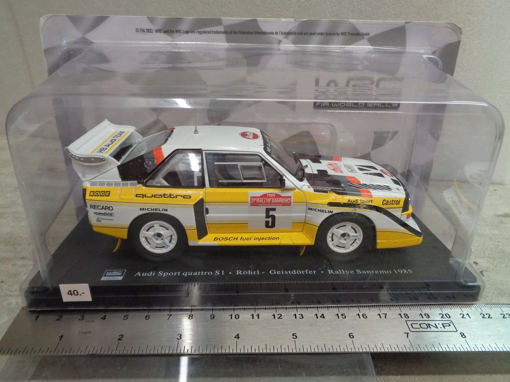 Miniature Audi Quattro Rallye Sanremo 1981 - Pilote Mouton - Échelle 1/24 IXO/Altaya