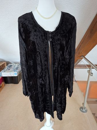 Schwarze Samt Bluse Tunika Gr. free size, Neu Boom Baba