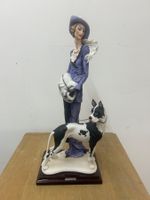 Lady with Great Dare mit Hund von G. Armani Florenz 1980