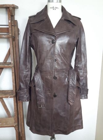 Leder Trenchcoat