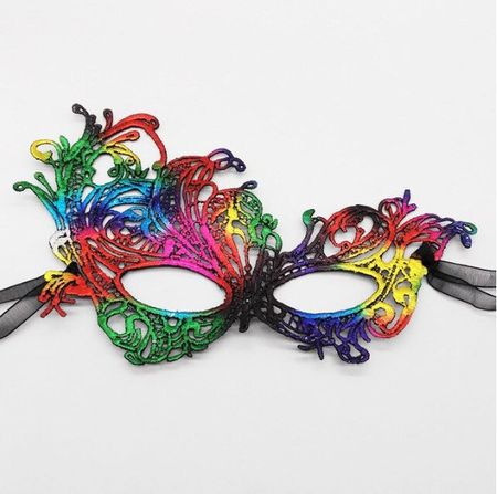 NEUE verstärkte Venezia Maske bunt-schwarz - 222770