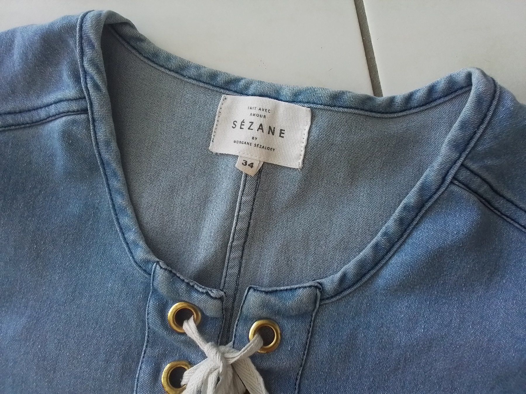 Sezane Camicette: Tolle SEZANE Jeansbluse Gr.34 – Usato da Heimberg venduto da sunny1970 1