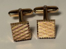 Manschettenknöpfe vergoldet Antik Vintage 60er 70er Schmuck