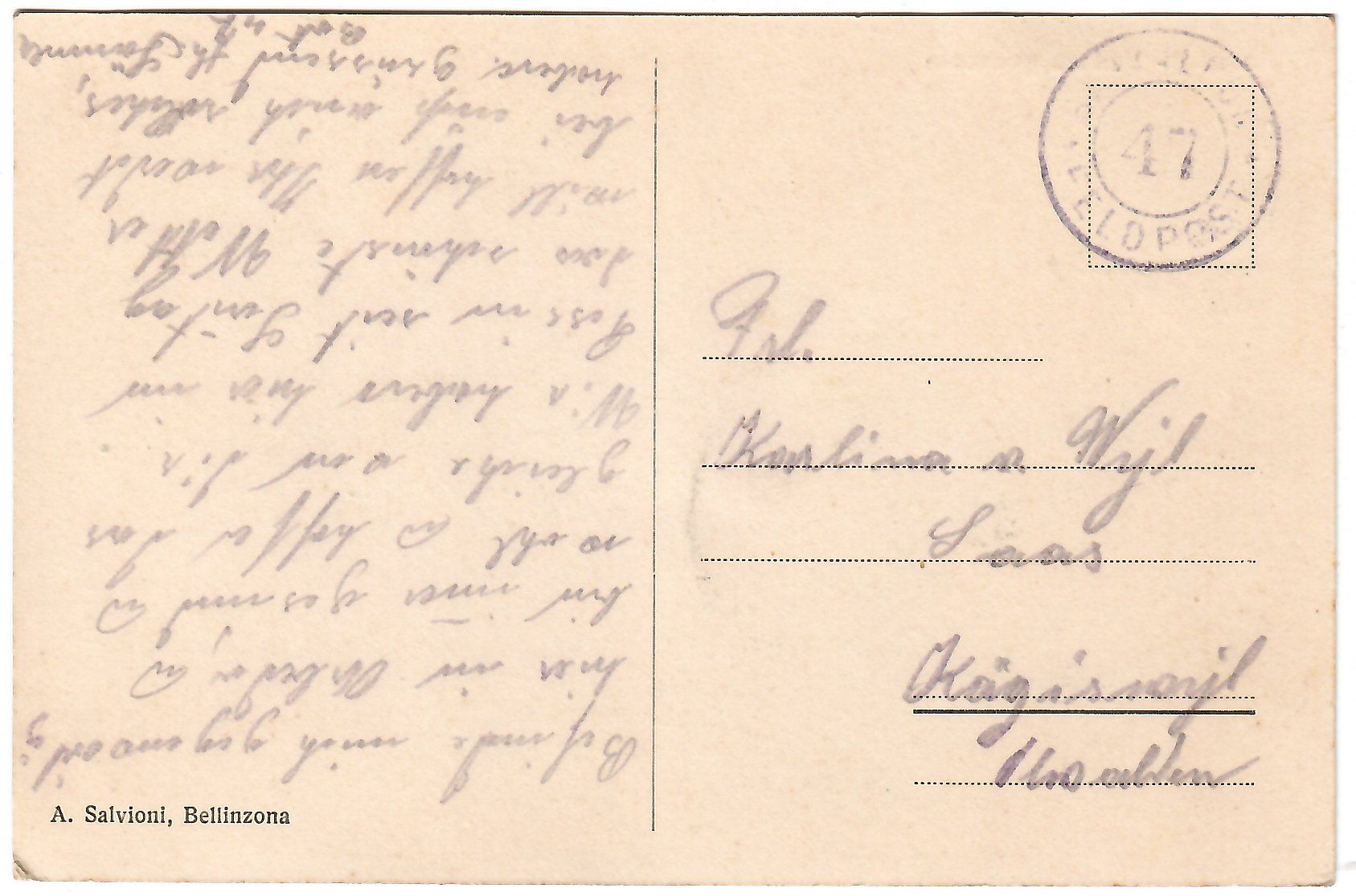Cartoline postali: Ansichtskarte  Arbedo  -  Veduta generale – Usato da Kerns venduto da etma3 1