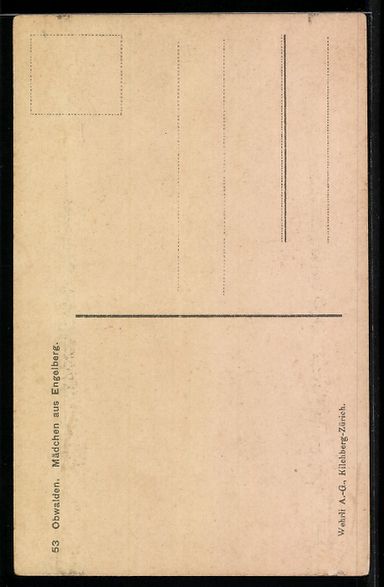 Cartoline postali: Obwalden, Mädchen in Tracht aus Engelbe – Usato da Berlin venduto da bartko-reher 1
