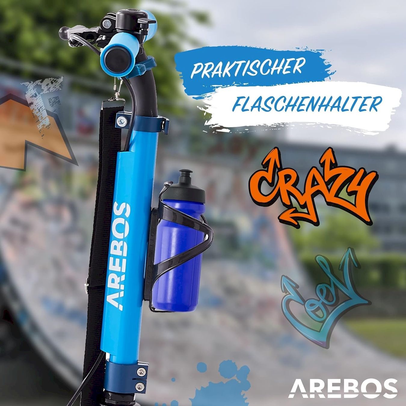 Fahrzeuge für Kinder: Scooter mit LED-Reifen Blau – Neu und originalverpackt aus Bottighofen von zaap 4