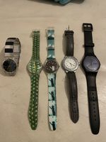 Lot de 5 montres (Swatch vintage, montre Worldtime & montres