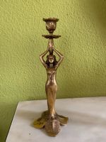 Art Nouveau Kerzenständer - Messing vergoldet - signiert
