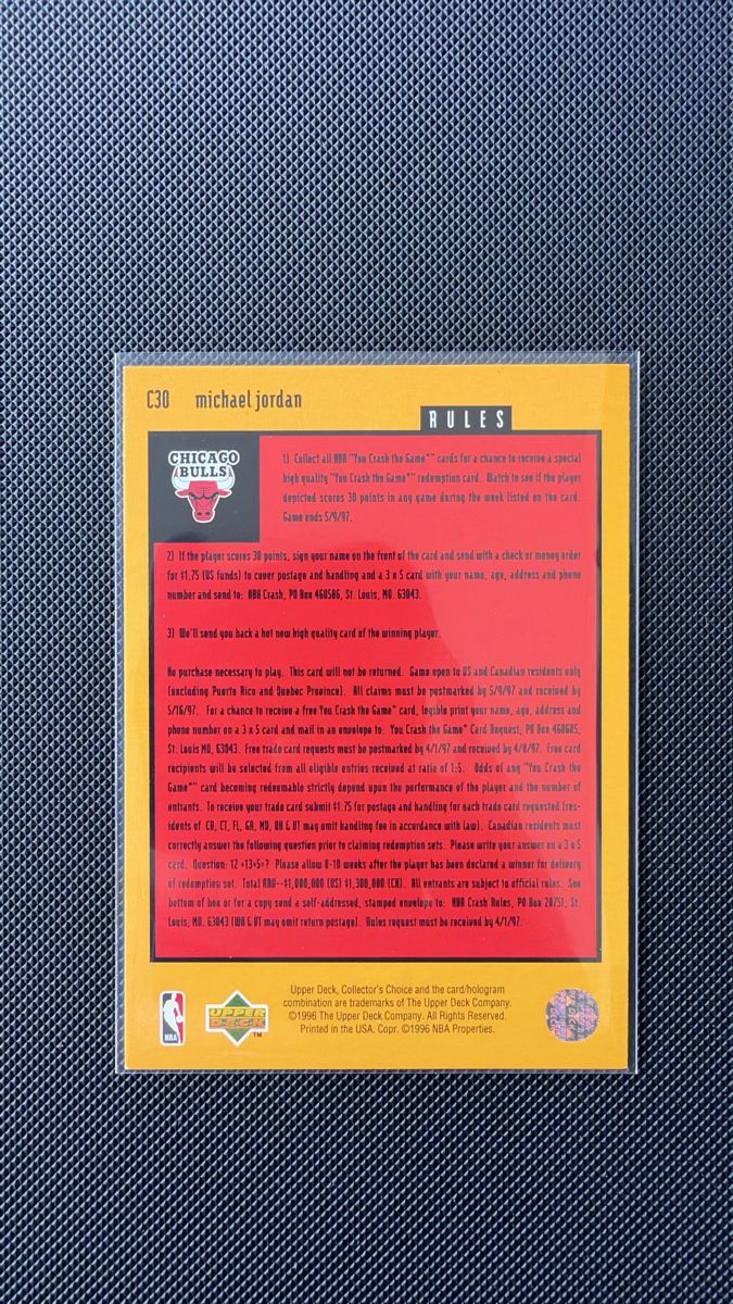 Nba Sammelbilder & Trading cards: Michael Jordan 1996 Upper Deck Chicago Bulls – Gebraucht aus Affoltern am Albis von mr_choppa 1