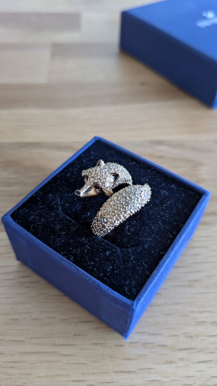 Swarovski Anelli: Swarovski Ring Fuchs, goldfarben, Gr. 52 – Usato da Dübendorf venduto da Lau_89gs 1