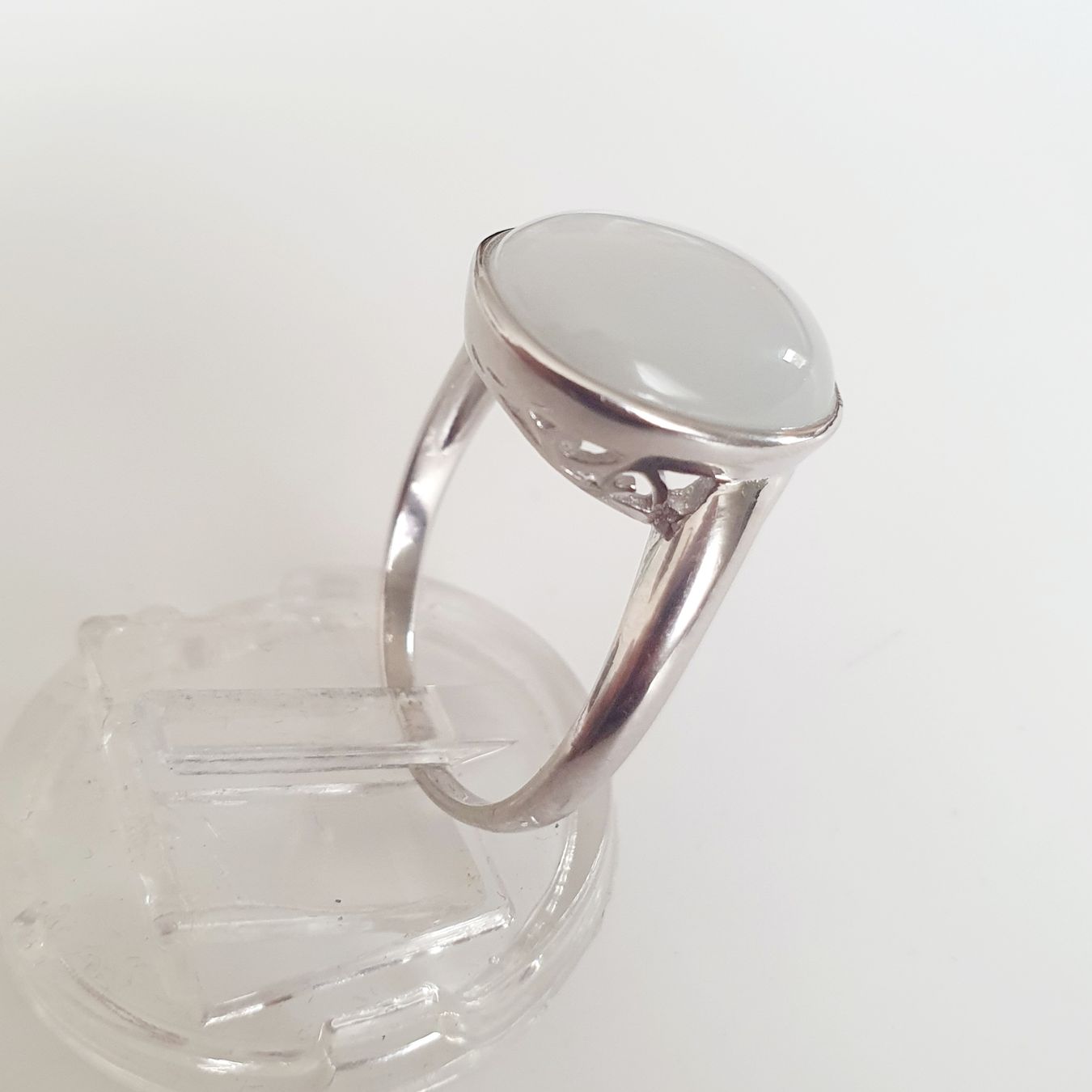 Anelli: Silber Ring 925 mit helle Stein Grösse 18.7 mm – Nuovo (secondo la descrizione) da Kreuzlingen venduto da Wunderkiste123 8