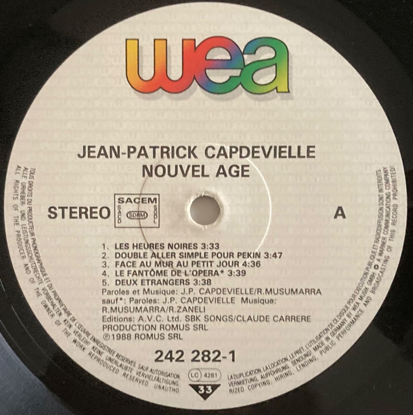 Schallplatten: JEAN-PATRICK CAPDEVIELLE - NOUVEL AGE – Gebraucht aus Poliez-Pittet von Newtown-Records 4