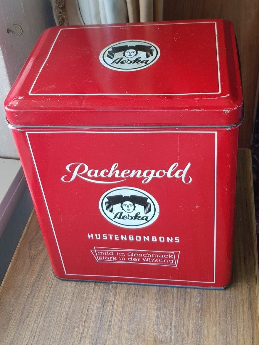 Barattoli: Blechdose 1950er - Rachengold Hustenbonbons – Usato da Mörschwil venduto da antiksalon 8