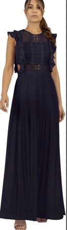 ROBE LONGUE PLISSÉE BLEU MARINE APART FASHION