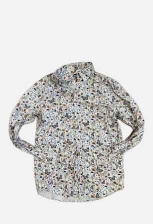 Hemdbluse Blumen Schmetterlinge Grösse M/38 guter Zustand