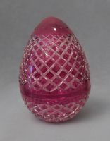 XL Crystal Cut Cranberry Egg Box With Lid