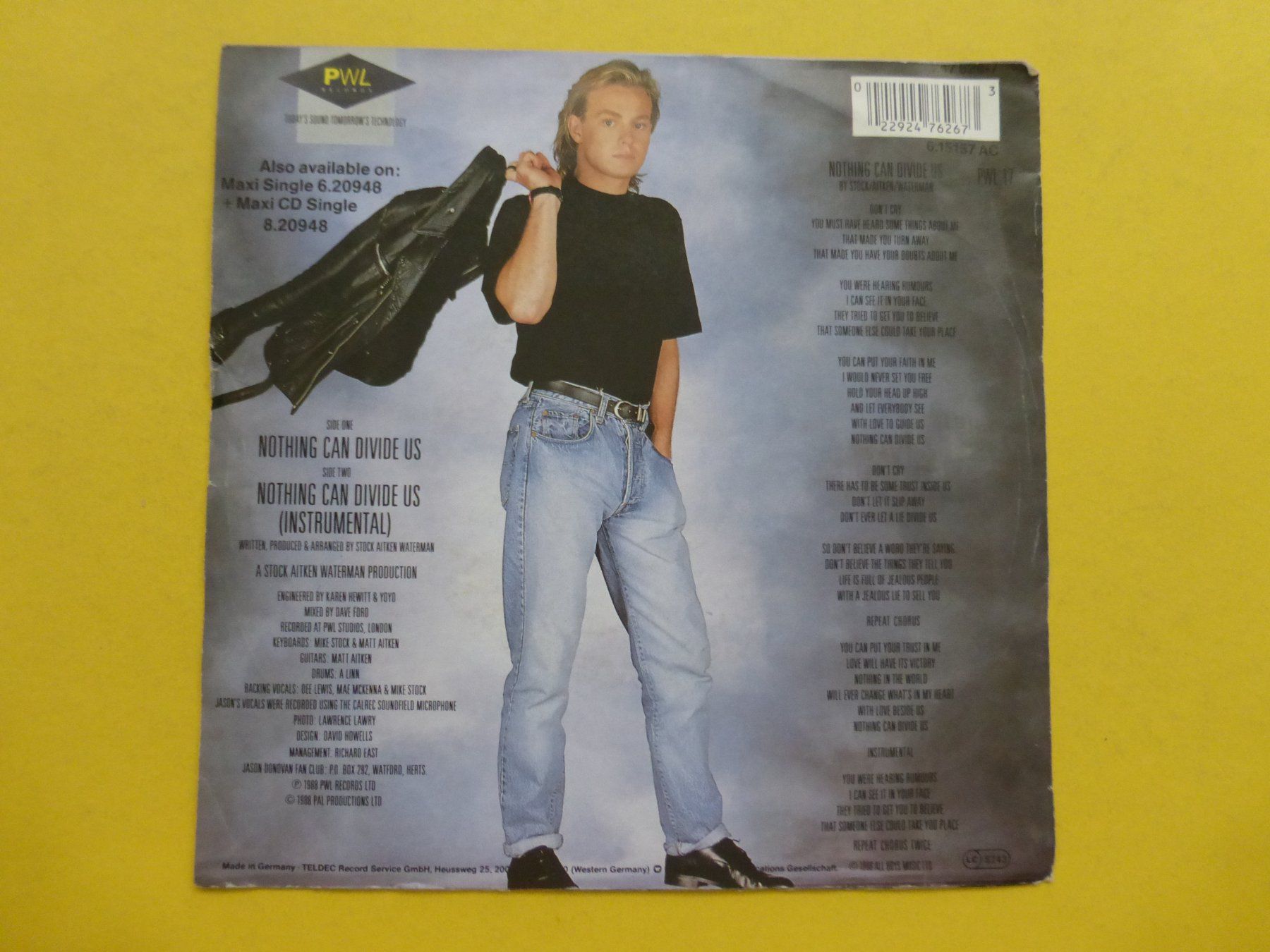 Schallplatten: Jason Donovan – Nothing Can Divide Us – Gebraucht aus Zürich von Swiss57 1
