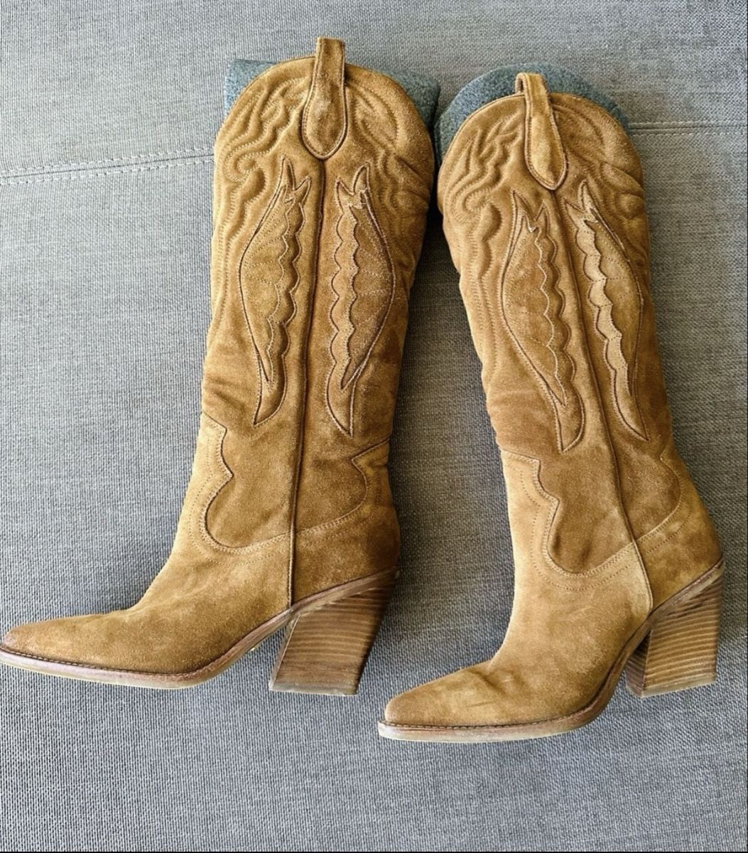 Scarpe da donna: Vintage Suede Western Boots - Size 41 – Usato da Vevey venduto da ledidream