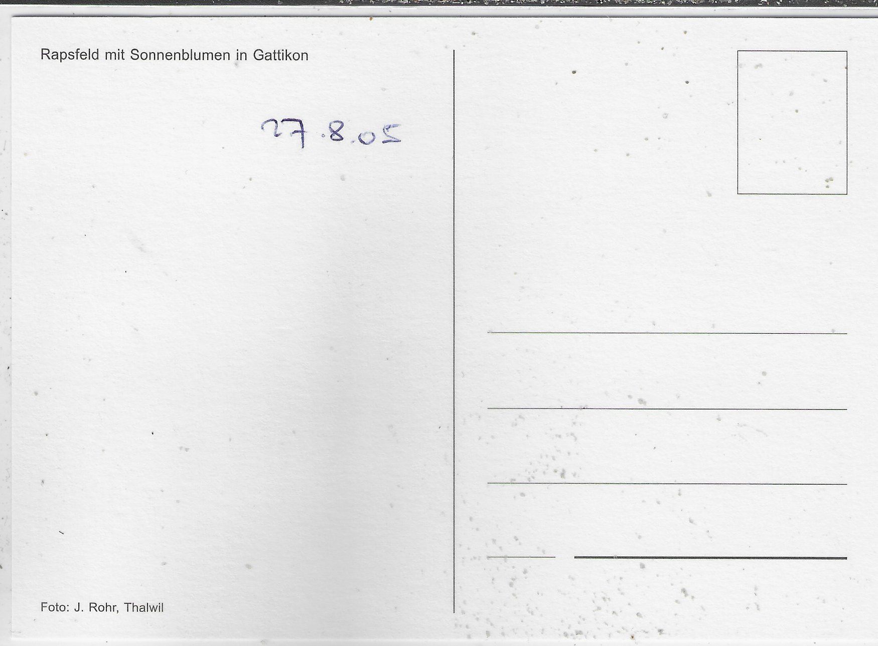 Cartes postales: Rapsfeld mit Sonnenblumen in Gattikon – D'occasion à Ettingen par Kartenplanet 1