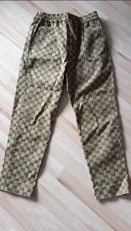 Gucci Hose mit GG Muster beige elastischer Bund gebraucht
