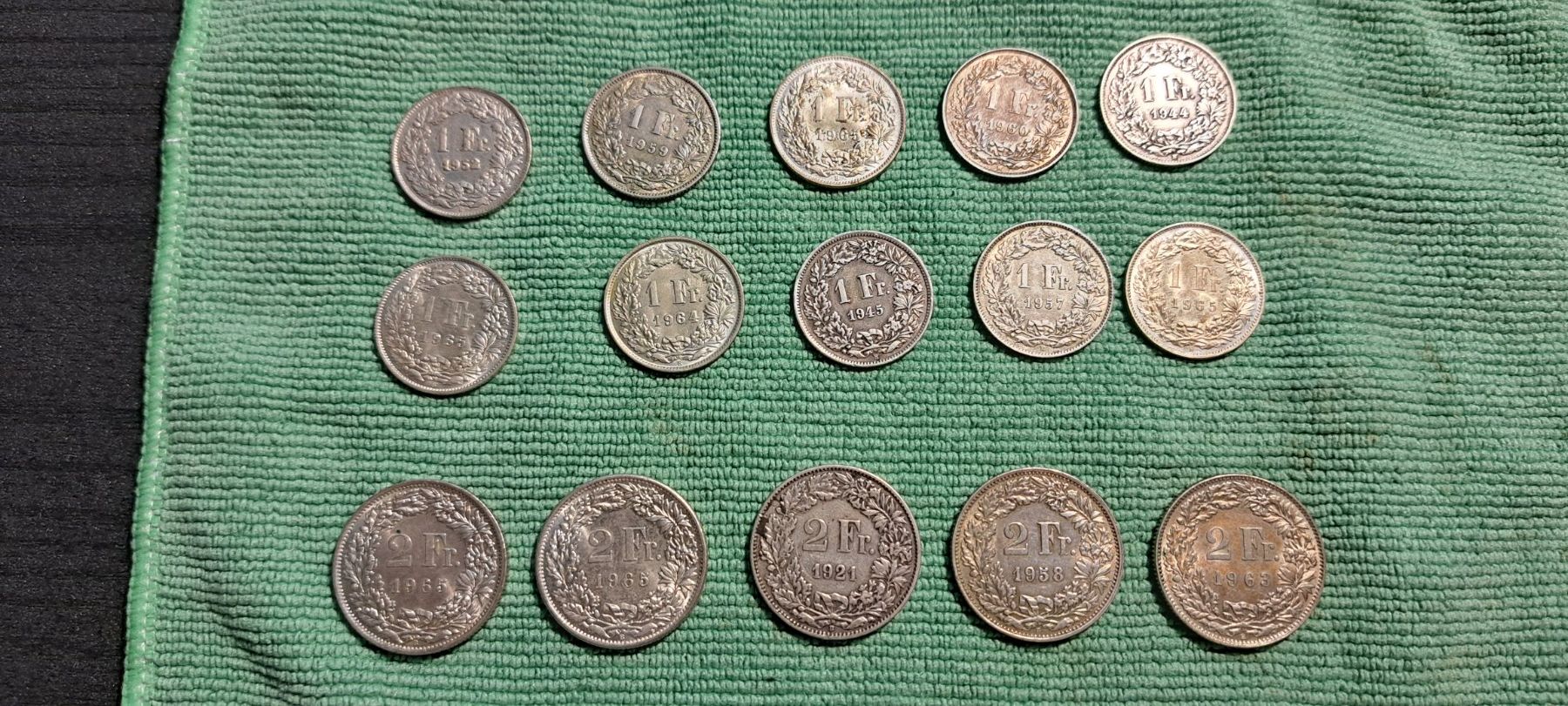 Alle Münzen: Schweizer SILBER Münzen 2 Fr. und 1 Fr. – Gebraucht aus Bonstetten von Bbussmann 1