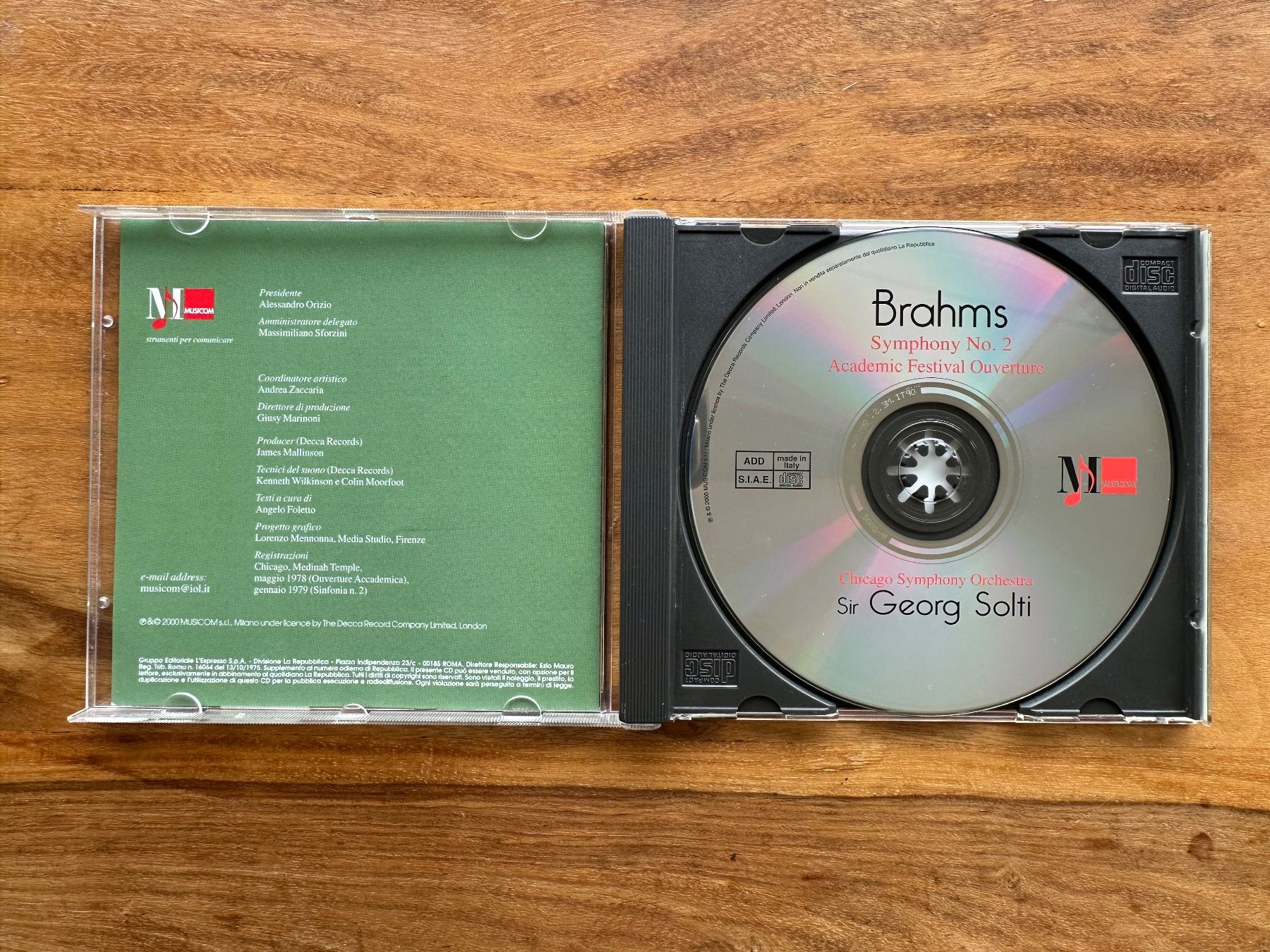 CD: Sir Georg Solti - Brahms Sinfonia n. 2 – Usato da Horgen venduto da flyingpenguin2000 1