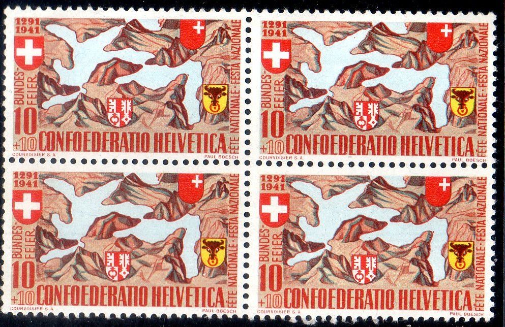 Tutti i francobolli: VIERWALTSTÄTTERSEE 4ERBLOCK ** POSTFRISCH ** - OL13 – Nuovo (secondo la descrizione) da Losone venduto da EM2019
