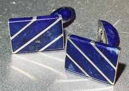 Manschettenknöpfe 950 Silber und Lapislazuli Vintage