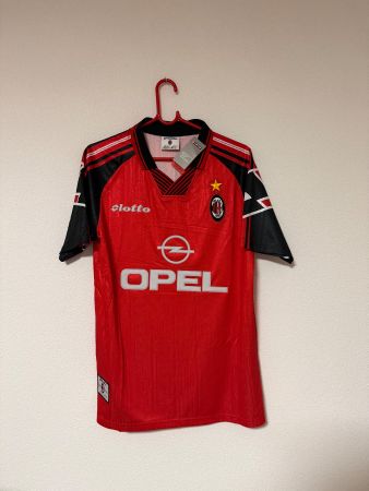 AC Milan Paolo Maldini 3 Lotto Opel Rouge Rétro 1996