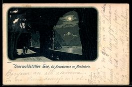 Lithographie Axenstrasse /Vierwaldstätter See, Die Axenstras