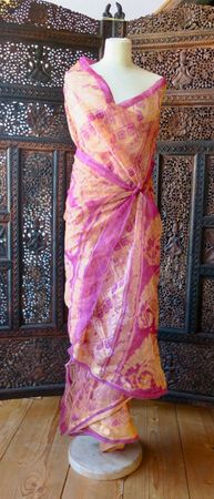 vintage Sari, unbenutzt, Stoff, Vorhang, Dekoration