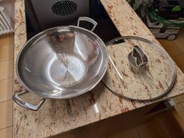 WMF Wok mit Glasdeckel 36 cm Durchmesser