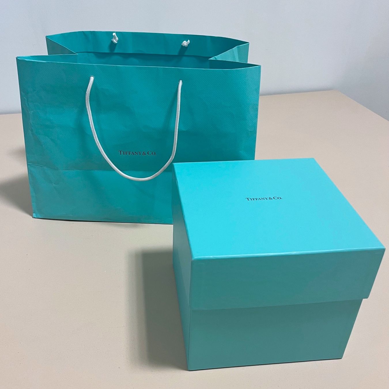 Tiffany & Co. Tutte le decorazioni: Tiffany & Co - Grosse Box und Tragtasche – Usato da Glattpark(Opfikon) venduto da Sammelbar