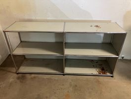 USM Sideboard lichtgrau 75x37x151cm offen ROSTIG