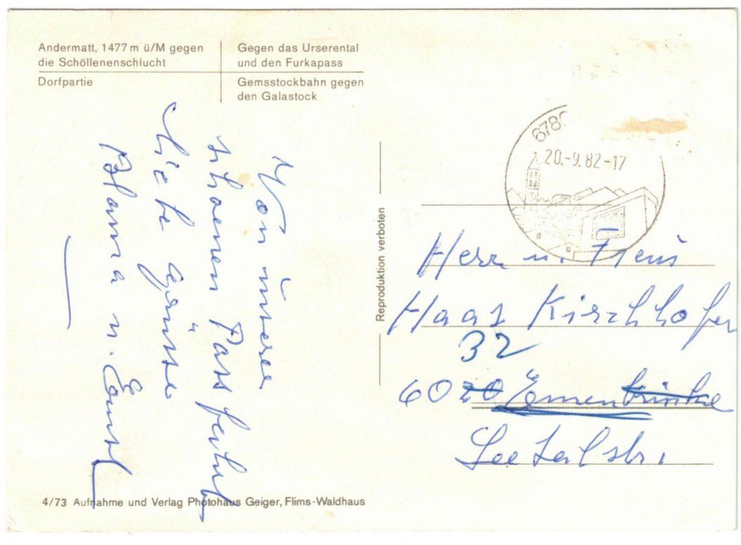 Cartoline postali: Andermatt - 4 Bild AK – Usato da Binningen venduto da Mountainrider 1
