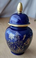 Vase mit Deckel Lindner Echt Cobalt Goldrand, Vintage, Top!