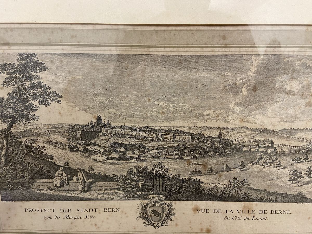 Incisioni: Antiker Stich "Prospect der Stadt Bern" gerahmt – Usato da Dietikon venduto da brocki-eyra 6