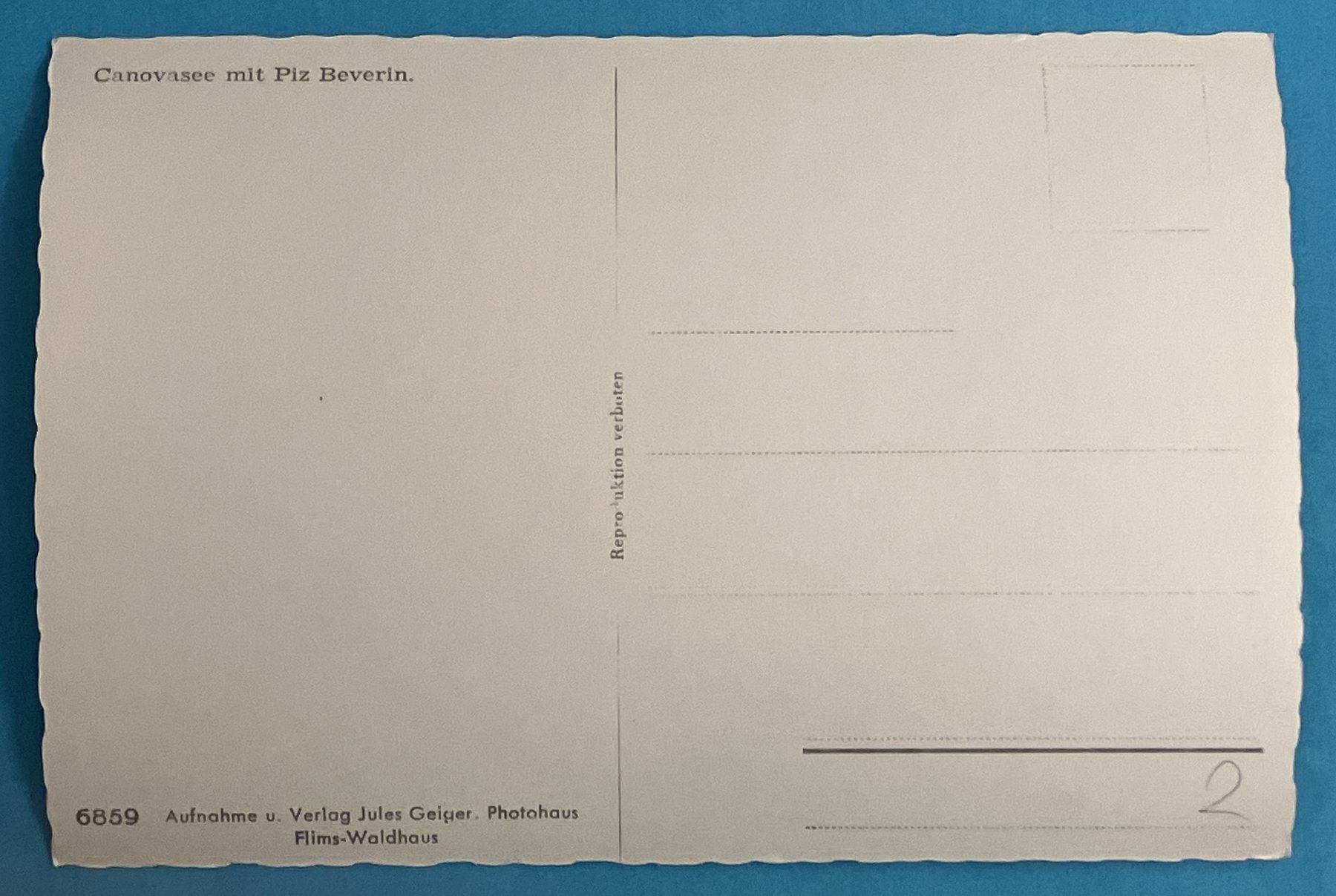 Cartoline postali: CANOVASEE MIT PIZ BEVERIN – Nuovo (secondo la descrizione) da Oberwil BL venduto da SALOB 1