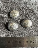 Knöpfe Metall silberfarben 3 Stück rund Vintage