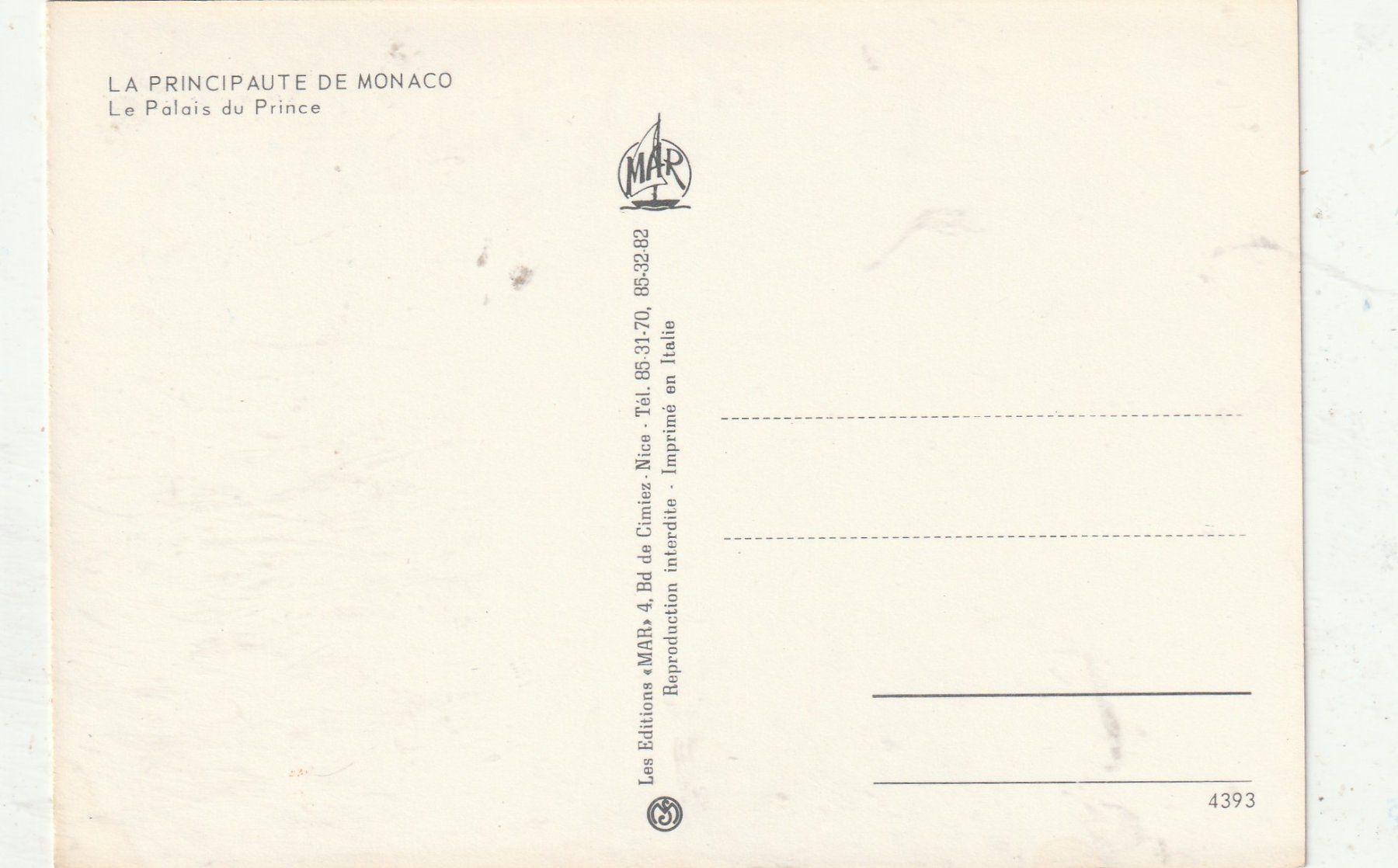 Ansichtskarten: Schloss Monaco – Gebraucht aus Lumbrein von made02 1
